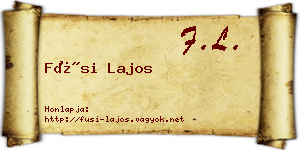 Füsi Lajos névjegykártya